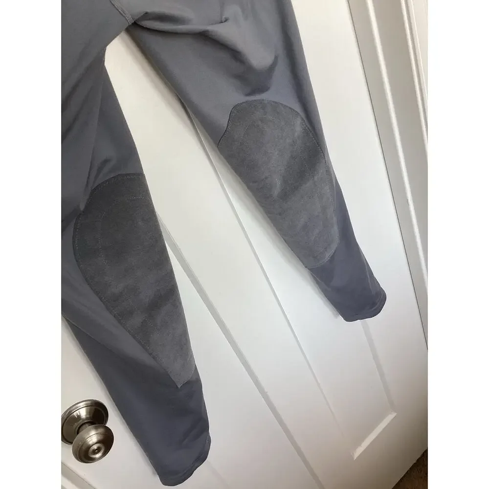 Kerrits Gray XL Flow Rise Knee Patch Lightweight Riding Tights‎ equestrian